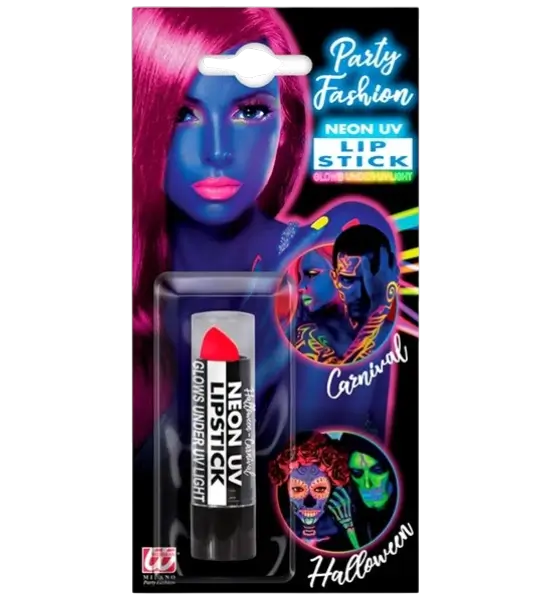 Lippenstift Neonpink UV - Halloween Karneval Gesichtsmakeup - 6 ml