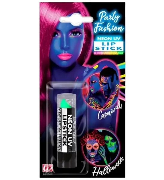 Lippenstift Neongrün UV - Halloween Karneval Gesichtsmakeup - 6 ml
