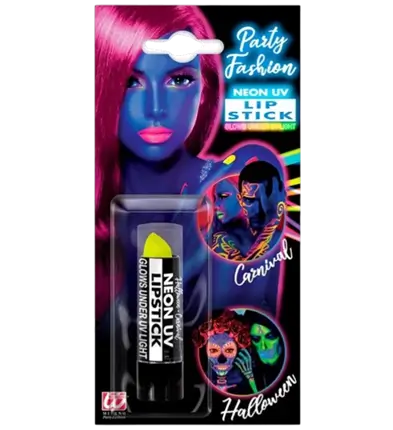 Lippenstift Neongelb UV - Halloween Karneval Gesichtsmakeup - 6 ml