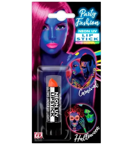 Lippenstift Fluoreszierend Orange UV - Halloween Karneval Gesichtsmakeup - 6 ml