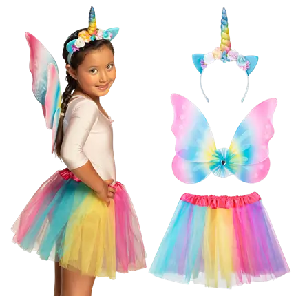 Fee Einhorn Set für Kinder - Zubehör für märchenhafte Kostüme
