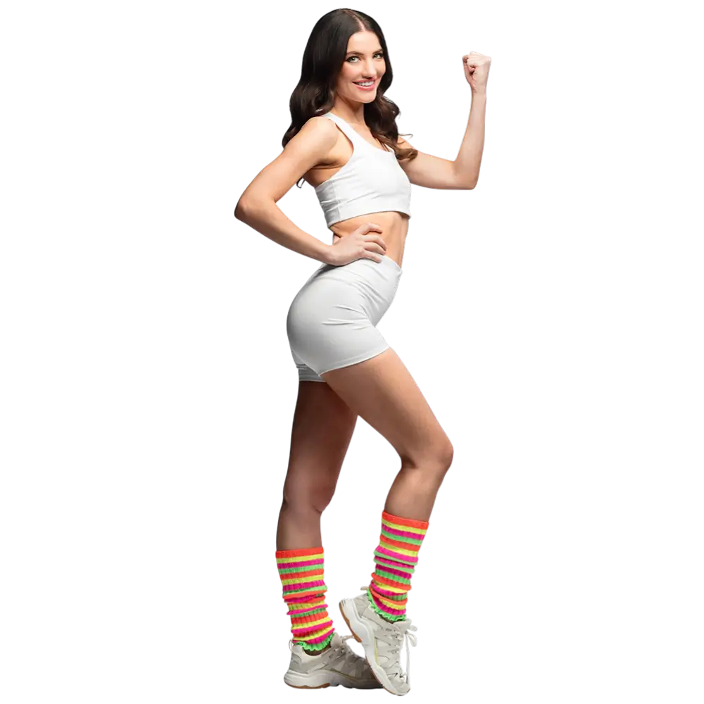 Regenbogen Leggings - 80er Jahre Kostüm Zubehör