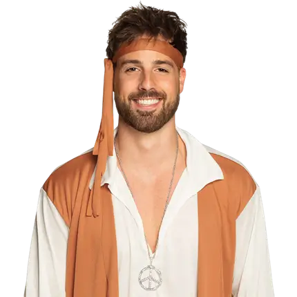 Hippie Peace Halskette - Halskette mit Friedenssymbol 60er Jahre