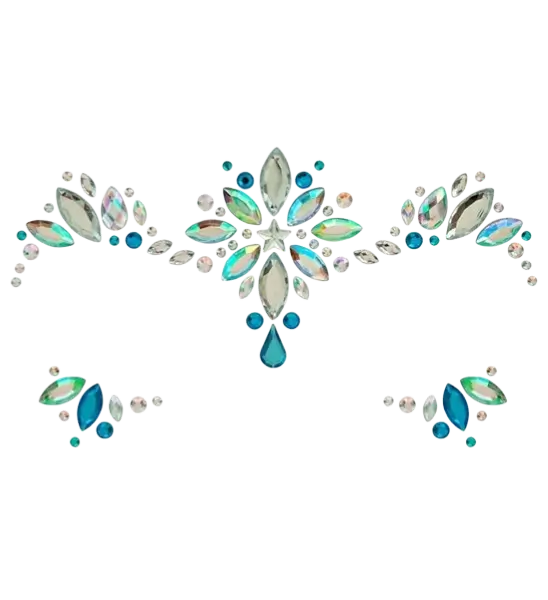 Eiskönigin Gesichtsschmuck - Strass Karnevalsgesicht