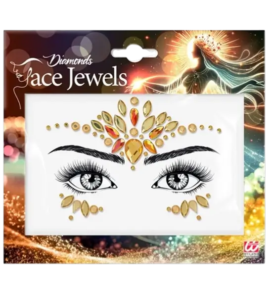 Gesichtsschmuck Gelbe Diamanten - Strass Festival