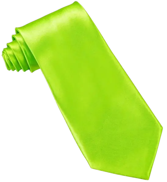 Satinkrawatte in Neongrün - 80er Jahre Party-Accessoire