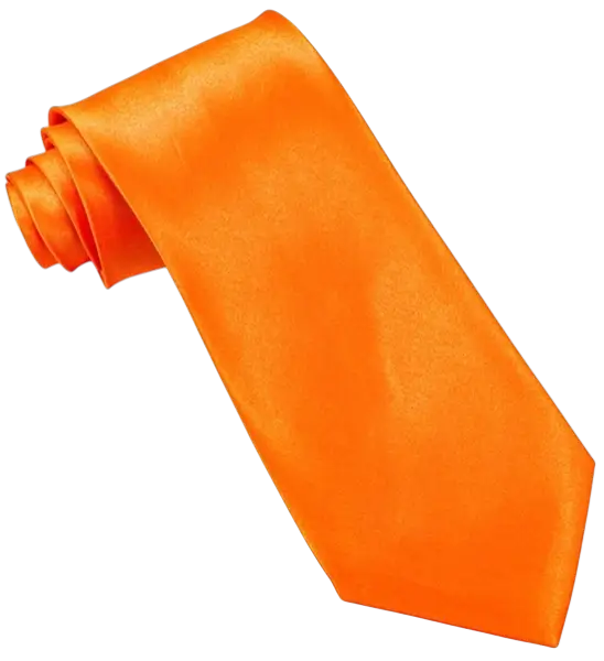 Krawatte Satin Orange Fluo - 80er Jahre Party-Accessoire