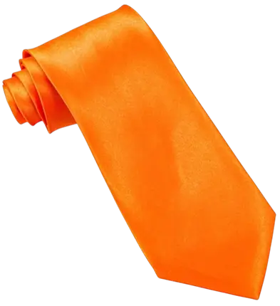 Krawatte Satin Orange Fluo - 80er Jahre Party-Accessoire