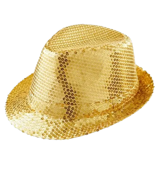 Goldener Glitzerhut - Disco-Partyzubehör