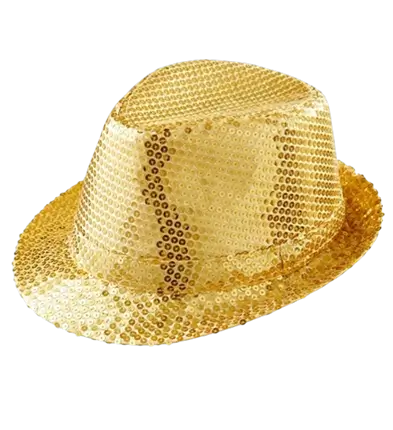 Goldener Glitzerhut - Disco-Partyzubehör