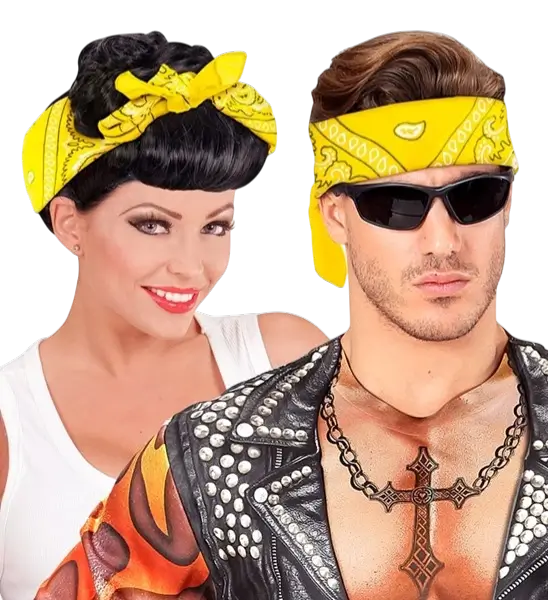 Bandana Gelb Cowboy 55x55 cm - Western Kopftuch