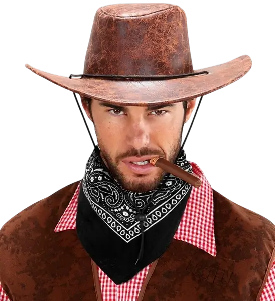 Bandana Schwarz Cowboy 55x55 cm - Western Kopftuch