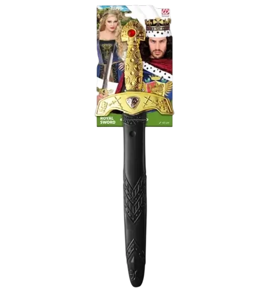 Königsschwert mit Steinen und Scheide - 45 cm