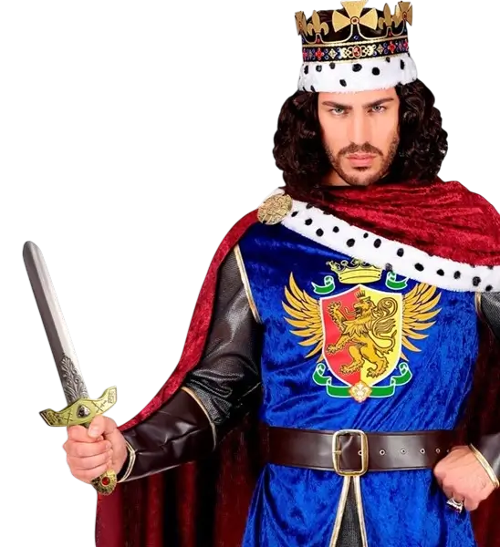 Königsschwert mit Steinen und Scheide - 45 cm