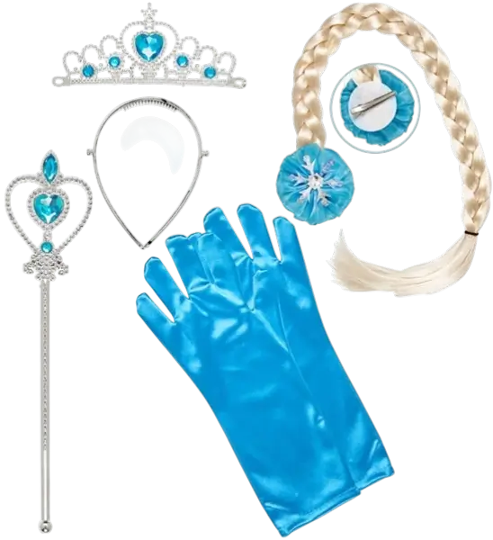 Schneeprinzessin-Set - Tiara, Matte, Handschuhe und Zauberstab