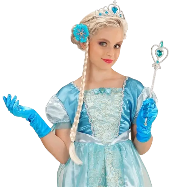 Schneeprinzessin-Set - Tiara, Matte, Handschuhe und Zauberstab