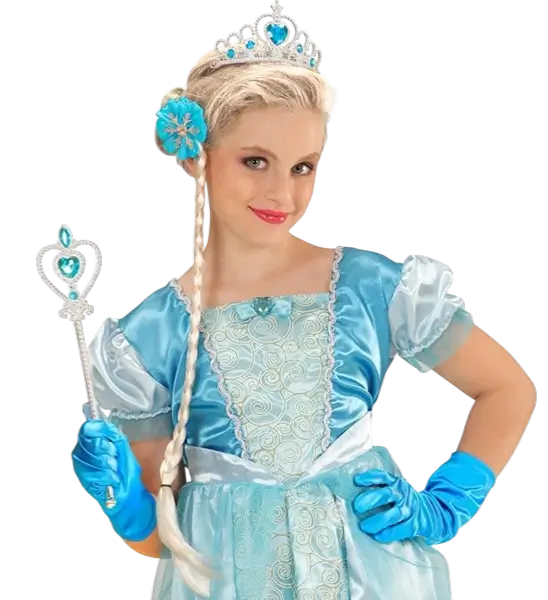 Schneeprinzessin-Set - Tiara, Matte, Handschuhe und Zauberstab