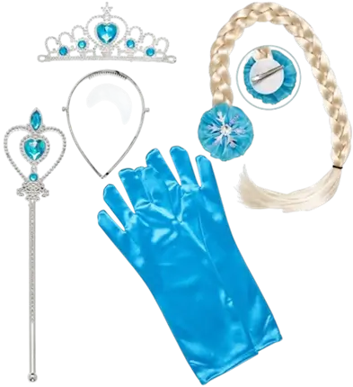 Schneeprinzessin-Set - Tiara, Matte, Handschuhe und Zauberstab