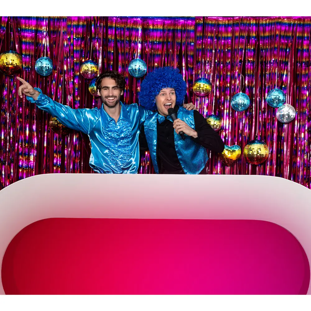 Disco-Kugel Regenbogen 15 cm - Dekoration für Disco-Partys & 80er Jahre