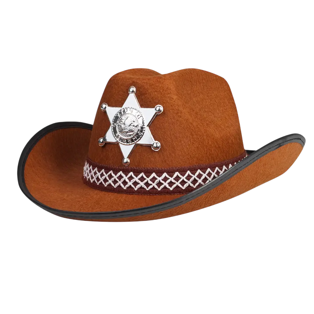 Cowboyhut für Kinder Sheriff Braun - Zubehör für Wildwest-Kostüm