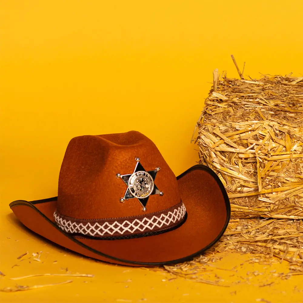 Cowboyhut für Kinder Sheriff Braun - Zubehör für Wildwest-Kostüm