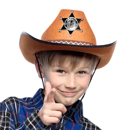 Cowboyhut für Kinder Sheriff Braun - Zubehör für Wildwest-Kostüm