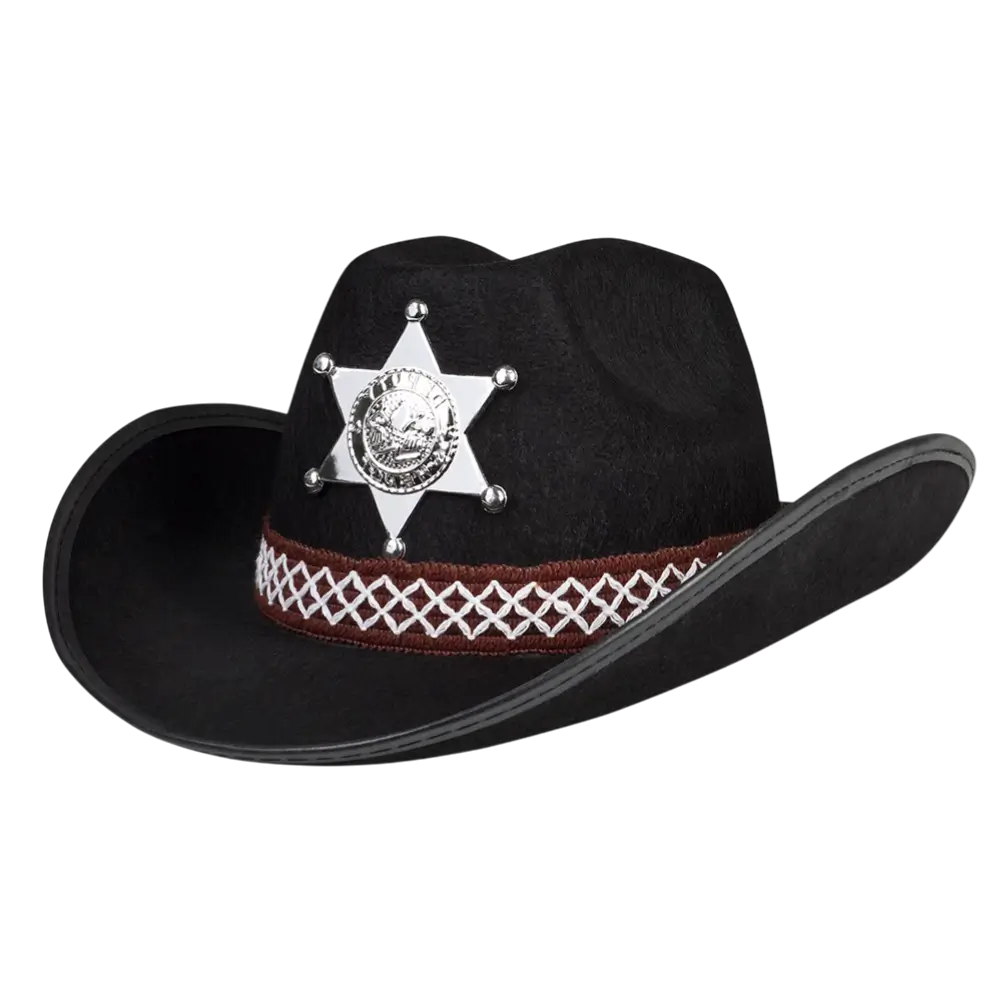 Cowboyhut für Kinder Sheriff Schwarz - Kostümzubehör für den Wilden Westen