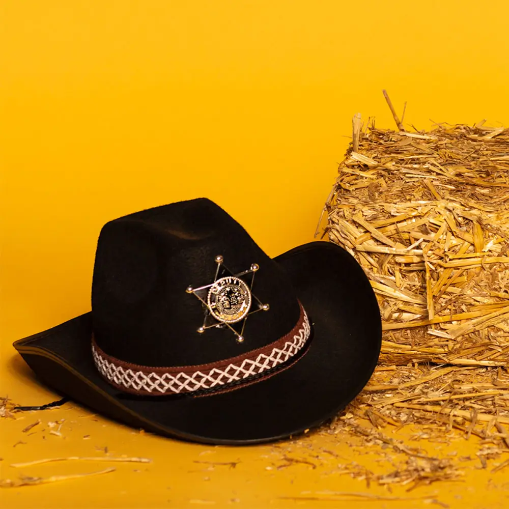 Cowboyhut für Kinder Sheriff Schwarz - Kostümzubehör für den Wilden Westen