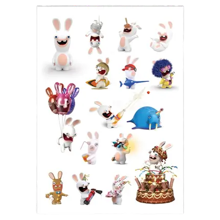 Rabbids™ Vergängliches Tattoo für Kinder - Geburtstags Accessoires