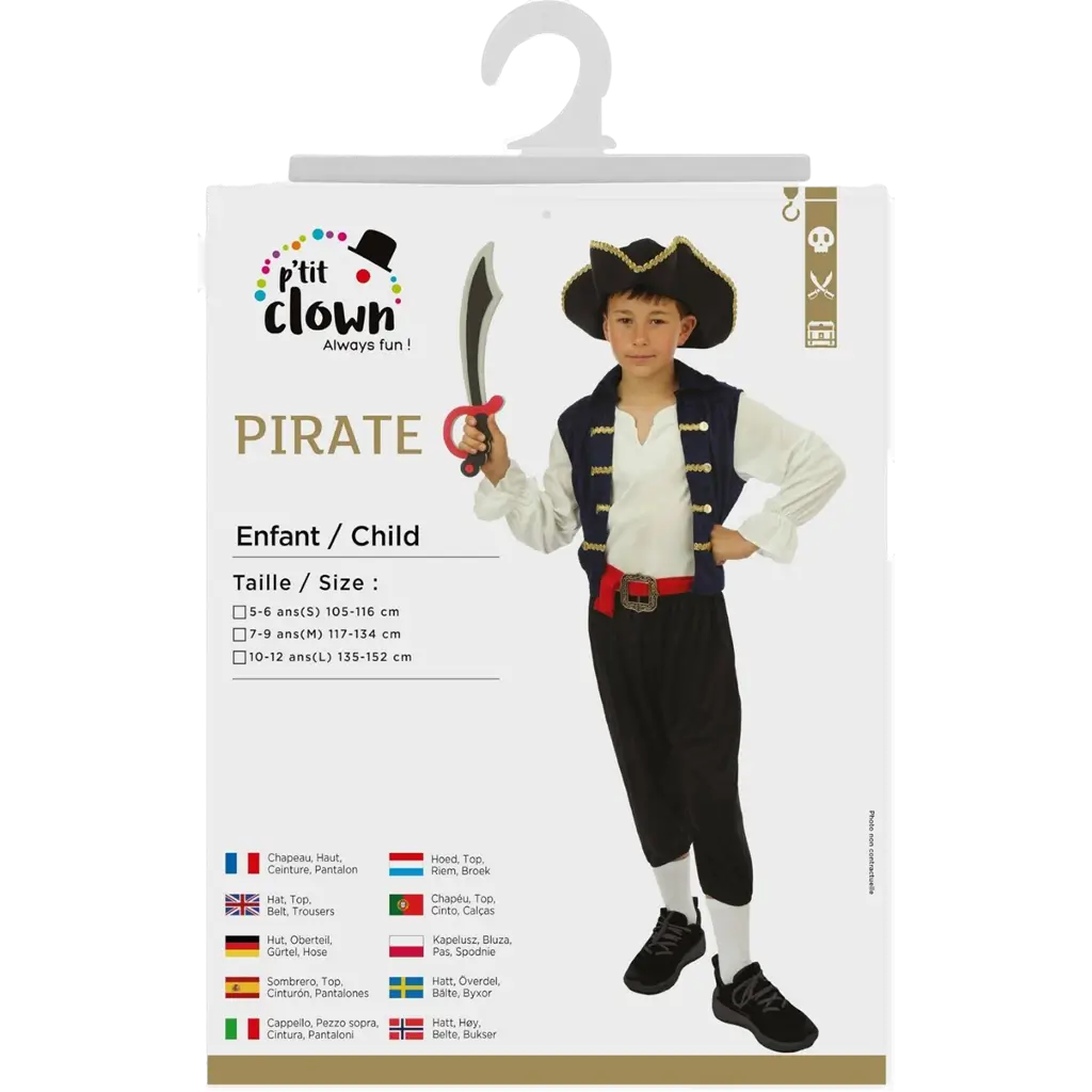 Piratenkostüm Jungen 7-9 Jahre - Piratenkostüm Kind