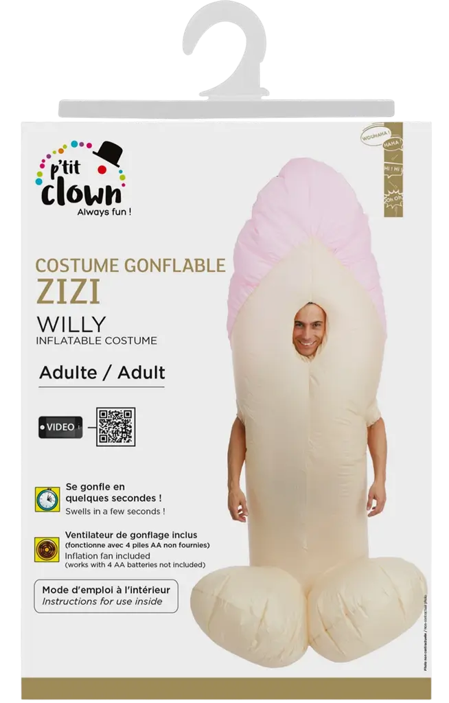 Aufblasbares Kostüm Zizi Erwachsene - Kostüm Humor WYD Einheitsgröße
