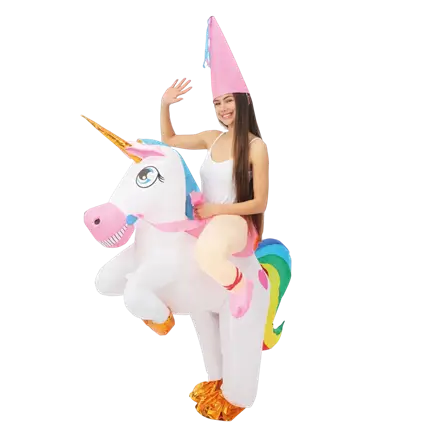Aufblasbares Einhorn mit Reiter Erwachsenenkostüm - WJT-Kostüm Einheitsgröße