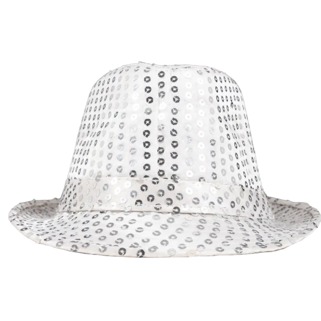 Borsalino Hut mit Pailletten Silber Erwachsener - Disco Party Accessoires