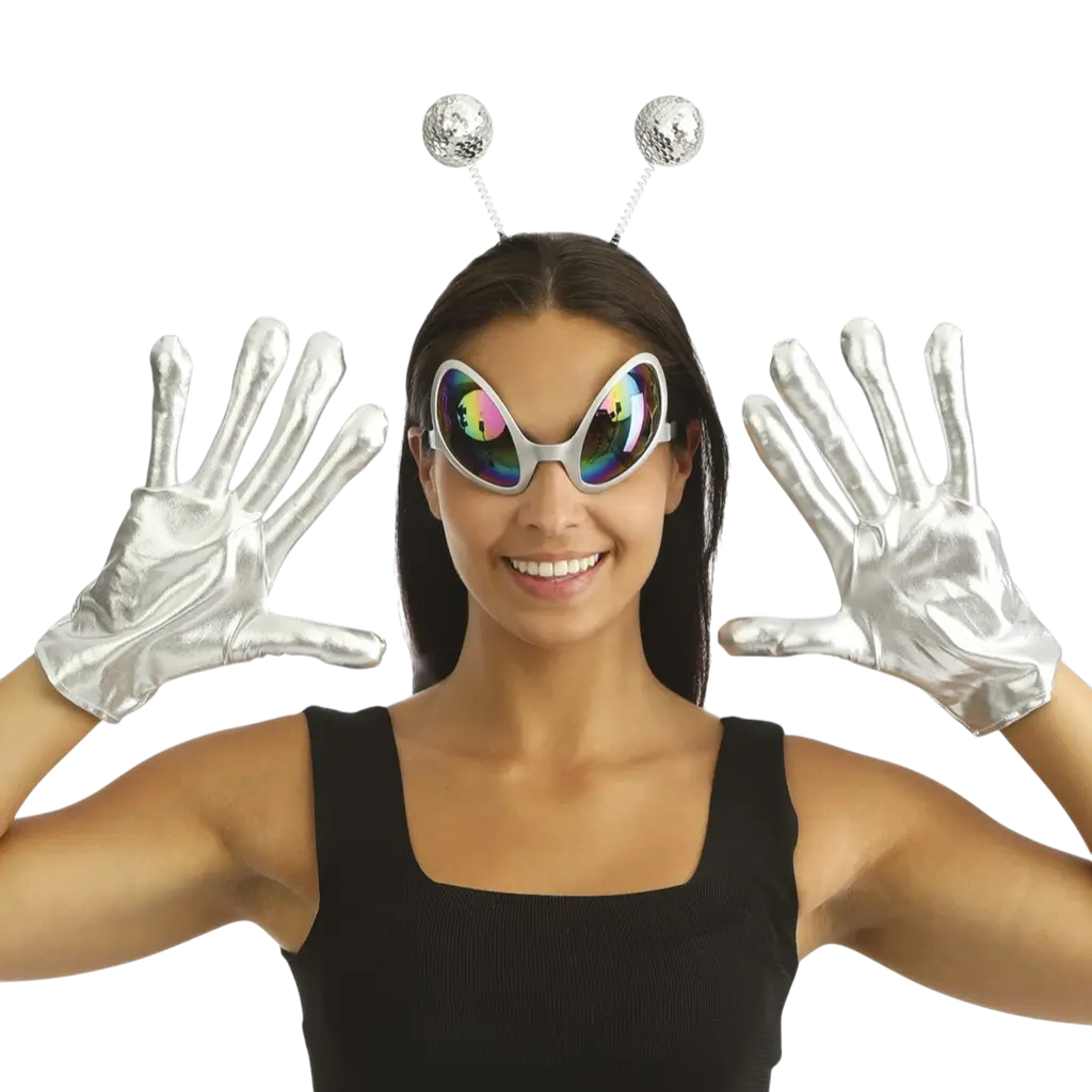 Extra Terrestrial Silver Adult Accessories Set - Alien-Kostümzubehör