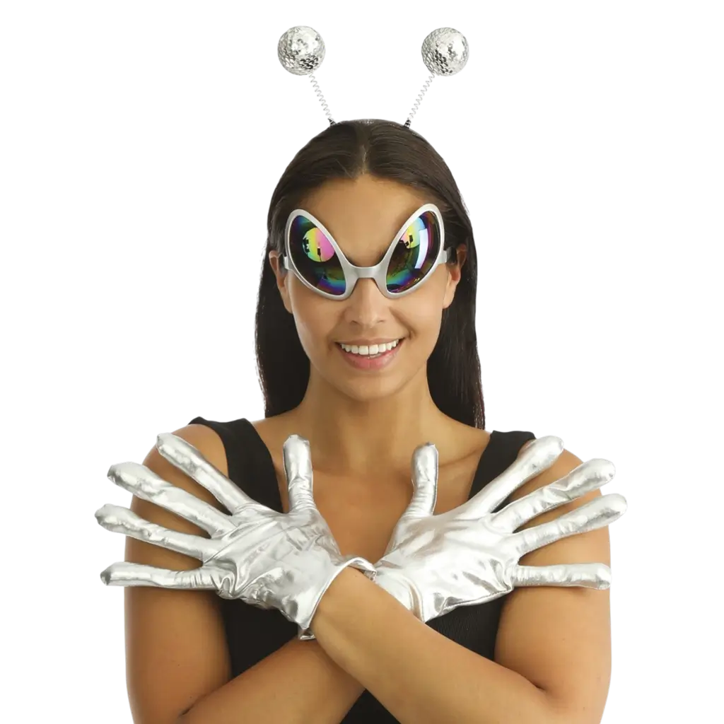 Extra Terrestrial Silver Adult Accessories Set - Alien-Kostümzubehör