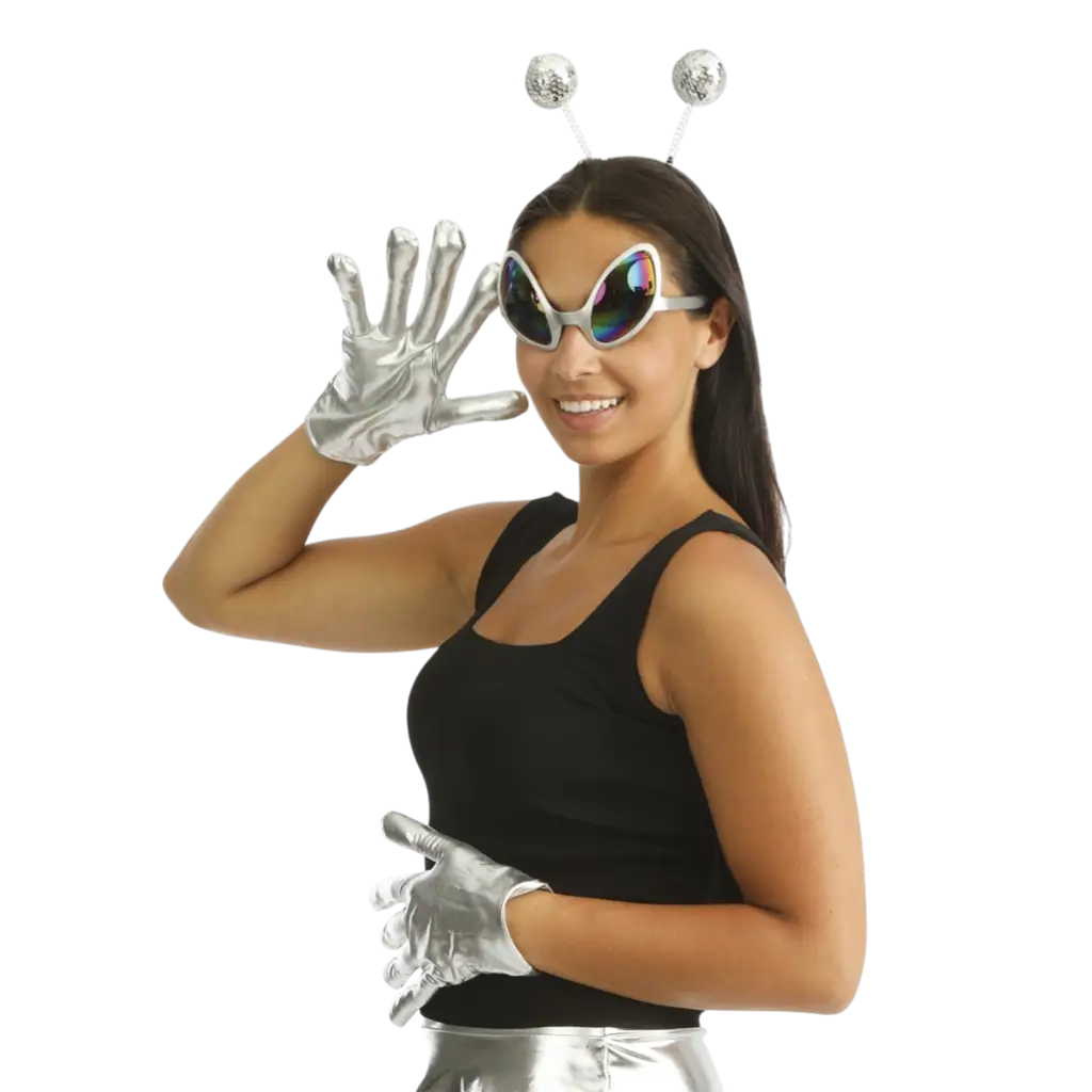 Extra Terrestrial Silver Adult Accessories Set - Alien-Kostümzubehör