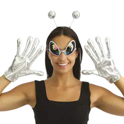 Extra Terrestrial Silver Adult Accessories Set - Alien-Kostümzubehör