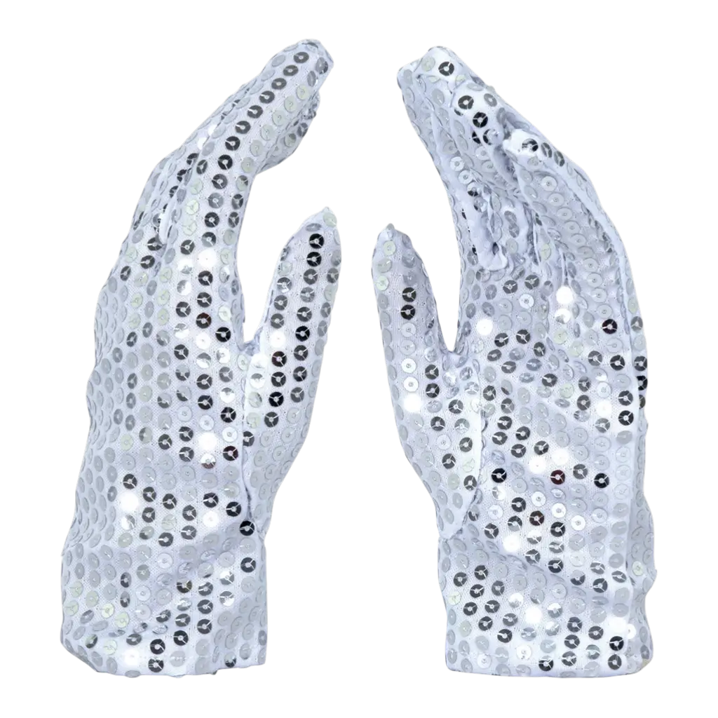 Silberne Sequin-Handschuhe Erwachsene - Disco-Party-Accessoires