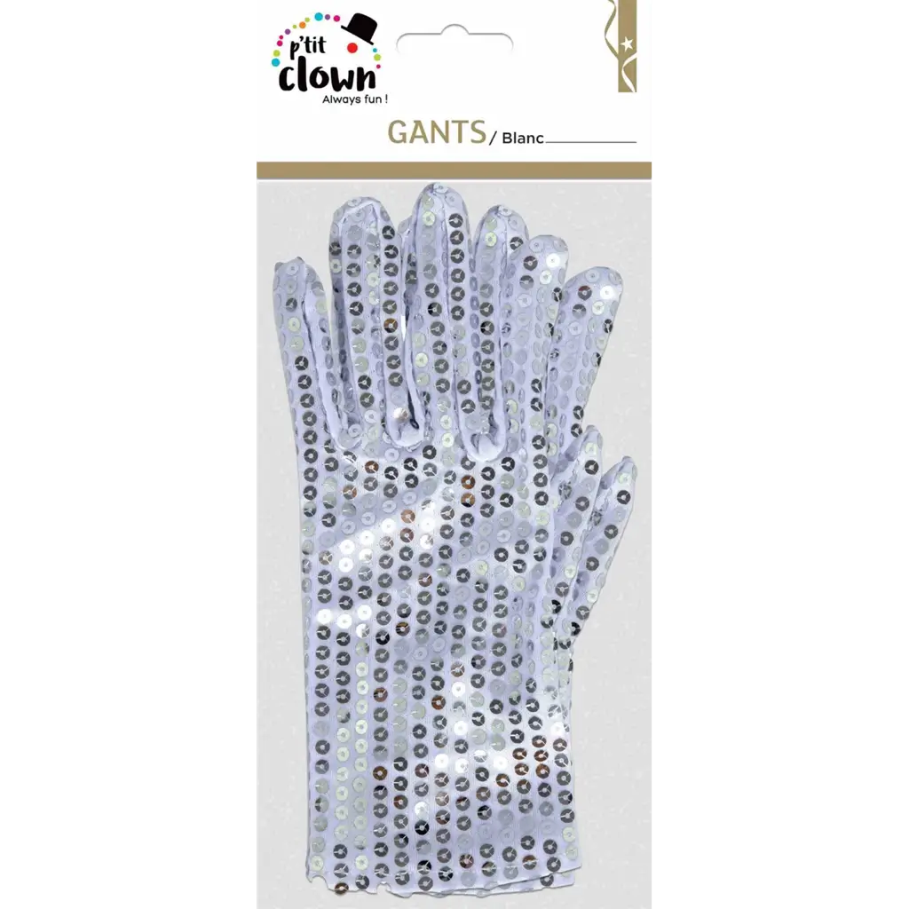 Silberne Sequin-Handschuhe Erwachsene - Disco-Party-Accessoires