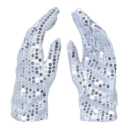 Silberne Sequin-Handschuhe Erwachsene - Disco-Party-Accessoires