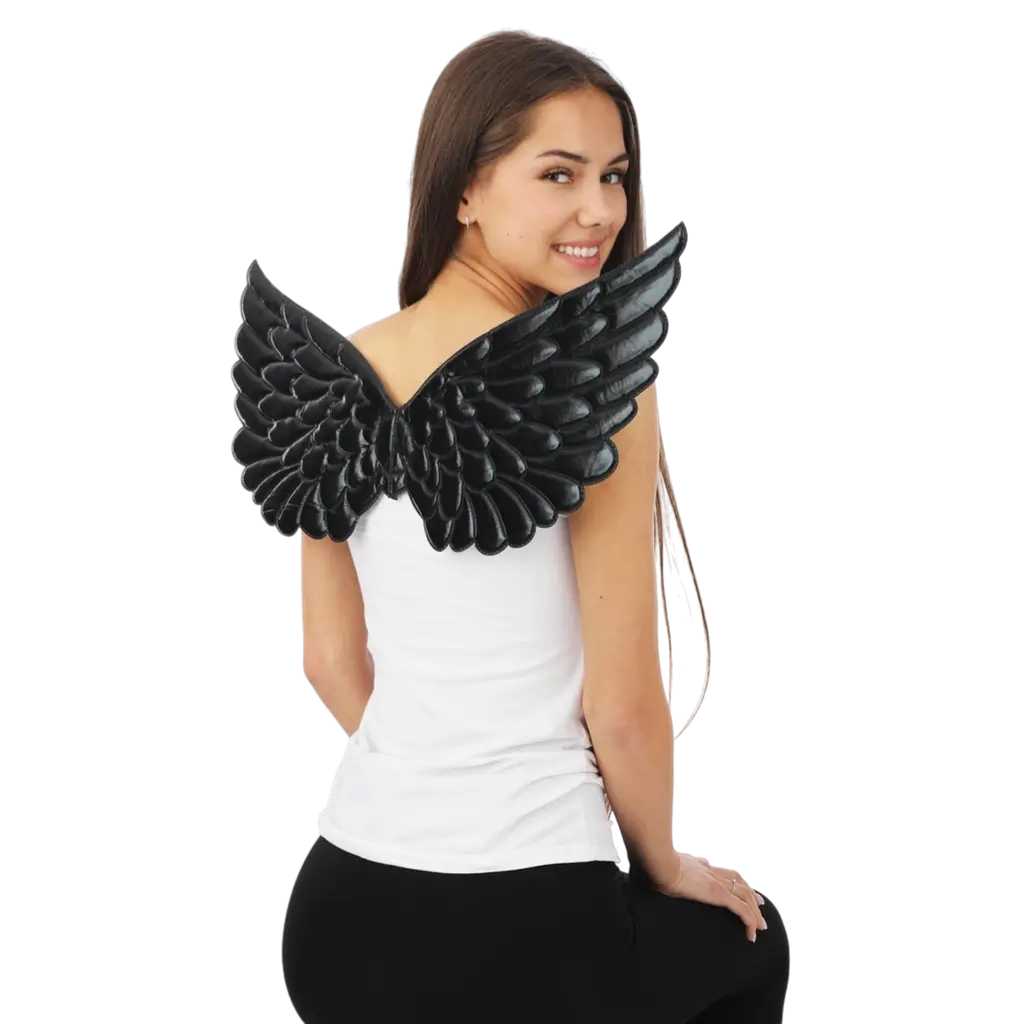 Engelsflügel Schwarz 62 cm - Zubehör Verkleidung Engel oder Teufel
