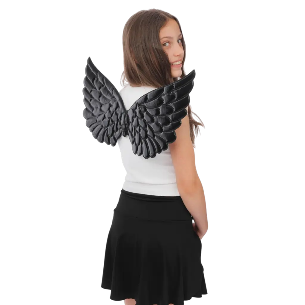 Engelsflügel Schwarz 62 cm - Zubehör Verkleidung Engel oder Teufel