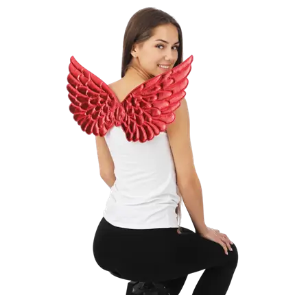 Engelsflügel Rot 62 cm - Zubehör Verkleidung Engel oder Teufel