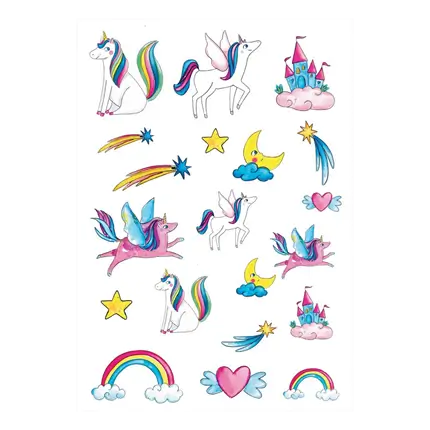 Einhorn Tattoos für Kinder - Geburtstags Accessoires