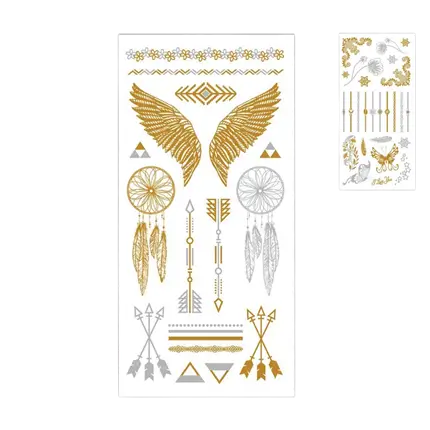 Vergängliches Tattoo Gold und Silber - Partyzubehör