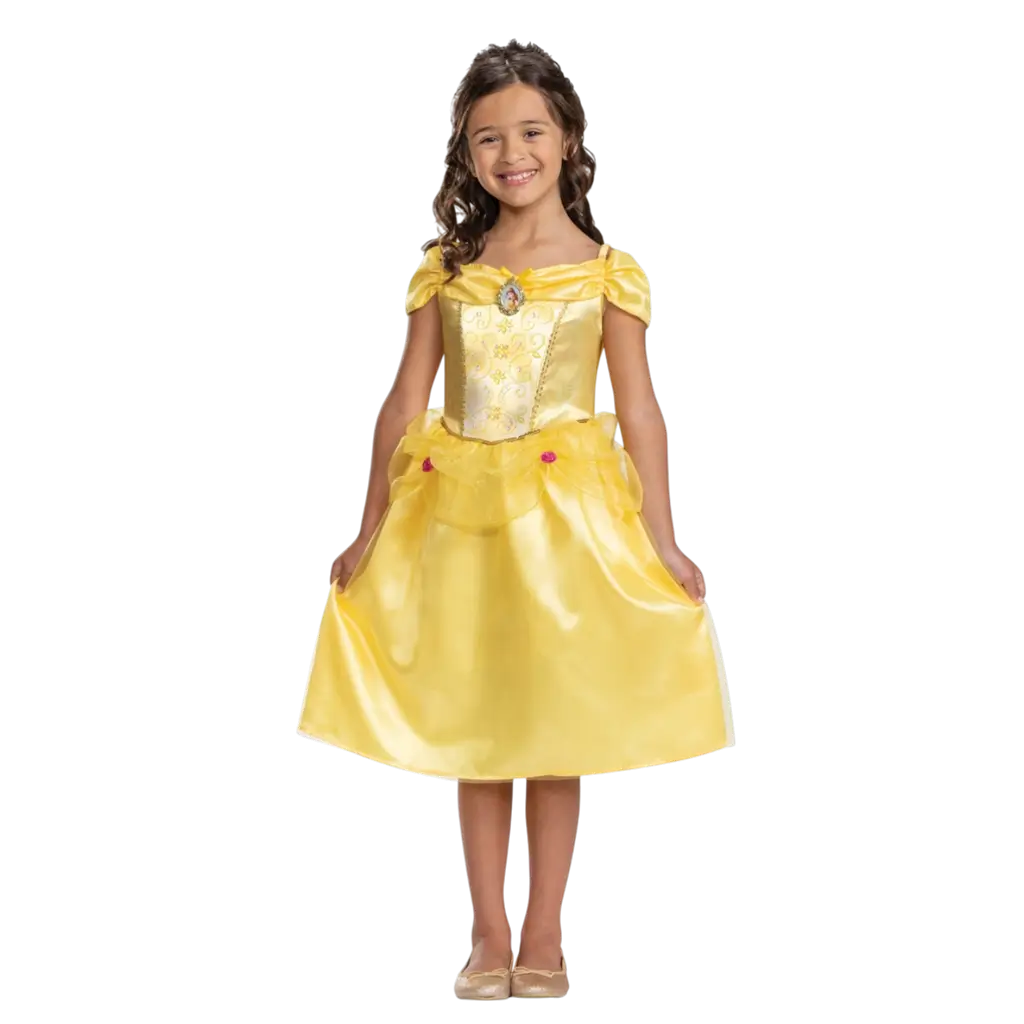 Disney™ Belle Kostüm Kind 7-8 Jahre - Prinzessinnenkostüm Die Schöne und das Biest