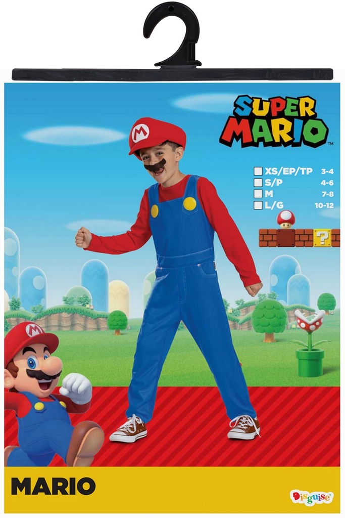Super Mario™ Mario-Kostüm für Kinder 7-8 Jahre