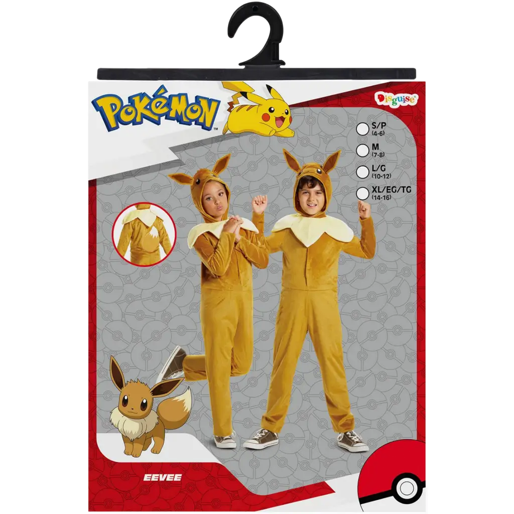 Pokémon™ Evoli-Kostüm Kind 7-8 Jahre