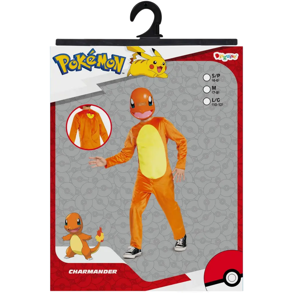 Pokémon™ Salamander-Kostüm für Kinder 7-8 Jahre