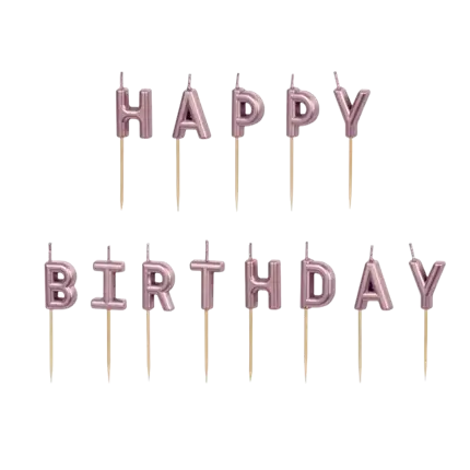 Kerze HAPPY BIRTHDAY Roségold